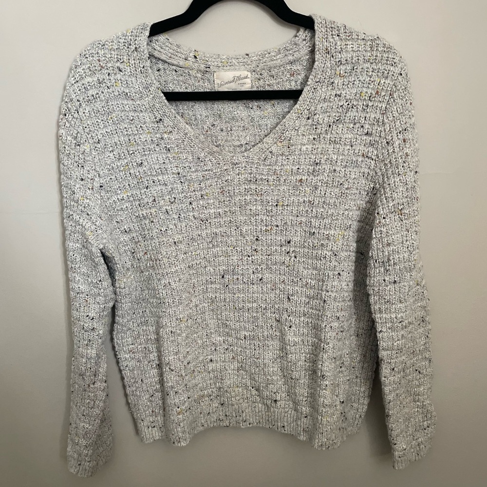 Universal Thread - Grey Speckled Chunky Knit Pullover Sweater - Size S